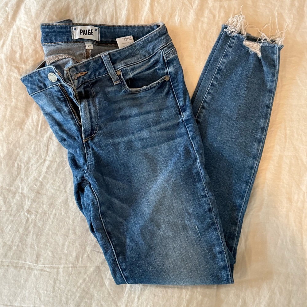 PAIGE Verdugo Flo Destructed Ankle Jeans - Picture 2 of 6